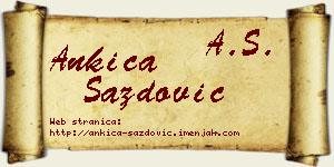 Ankica Sazdović vizit kartica